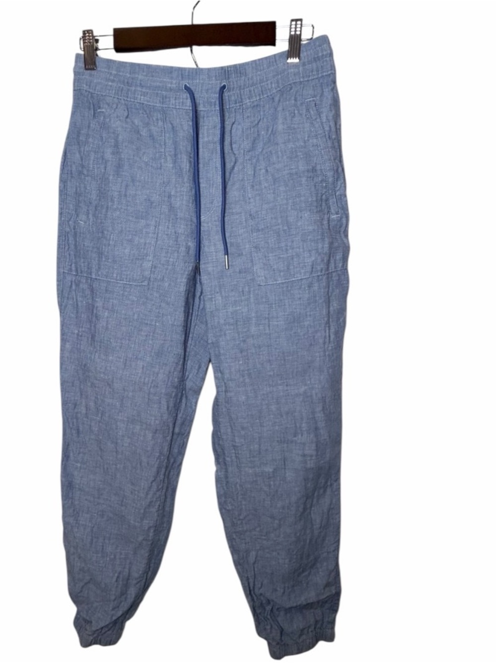 Athleta Retreat Linen Joggers Light Blue Size 6 - Picture 3 of 10